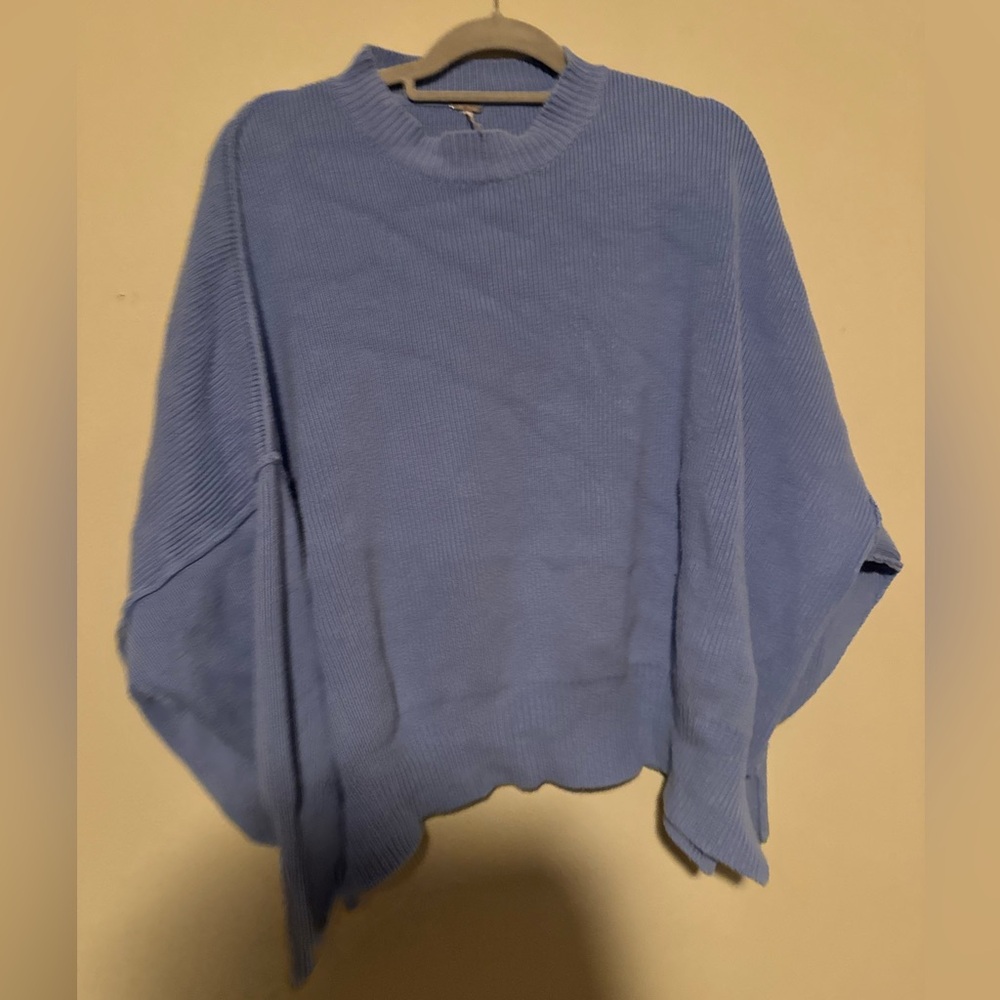 GUC Free People Easy Street Periwinkle Crew Neck Cotton Sweater- Size Small